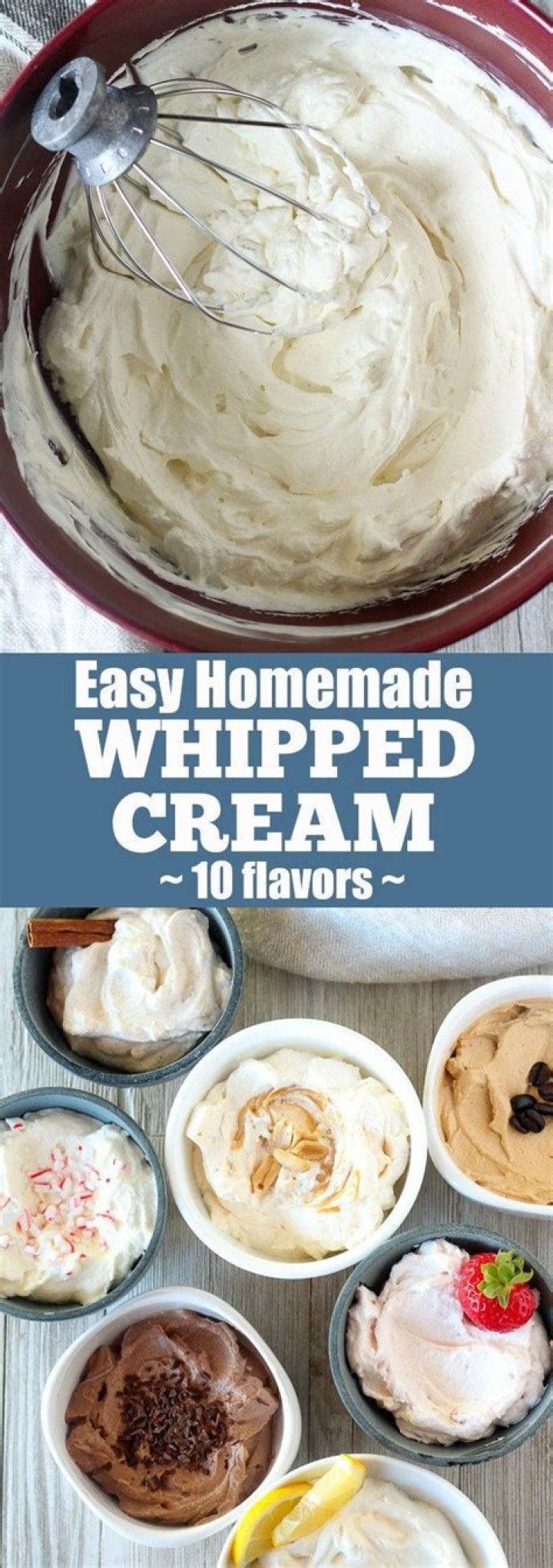 Homemade Whipped Cream (10 Flavors)