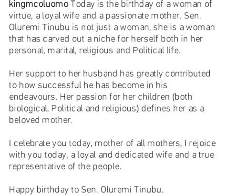 
“You Are A Woman Of Virtue And A Passionate Mother” MC Oluomo, Faithia Williams And More Celebrate Remi Tinubu’s 62nd Birthday 